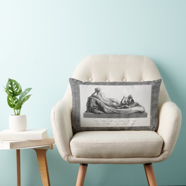 Baksida av Venus Reclining åtföljd av cupid Lumbarkudde (Stol)