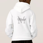 Baksida designboys Kids Hoodie Monogram T Shirt<br><div class="desc">Baksida designboys Kids Pullover Hoodie Monogram Inledande Elegant av Brev Namn-mallen Trendig Kids Boys White Hoodie / Hooded Pullover / Sweatshirt.</div>