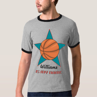 Baksida för personligbasketT-tröja T-shirt