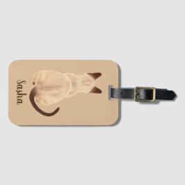 Baksida för Sasha beskådar Siamese kattsitta Bagagebricka