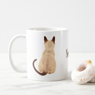 Baksida för Sasha beskådar Siamese kattsitta Kaffemugg