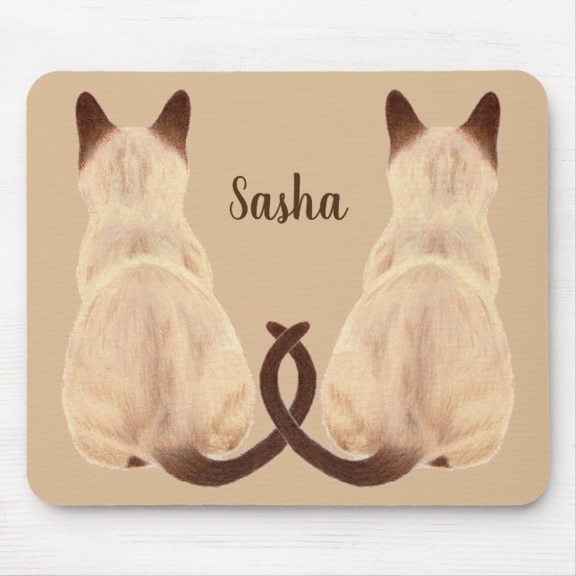 Baksida för Sasha beskådar Siamese kattsitta Musmatta (Framsidan)
