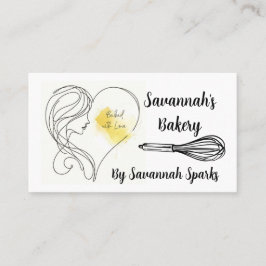 Baksida med Kärlek Black & White Bakery Visitkort