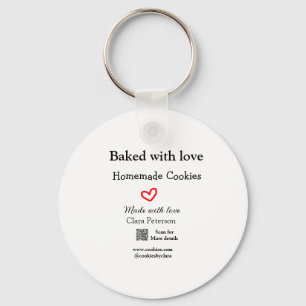 Baksida med kärlek hemcookies, lägg till QR som gj Nyckelring