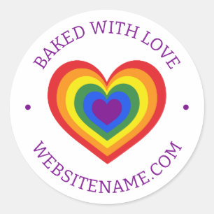 Baksida med Kärlek Rainbow Heart-Anpassningsbarnas Runt Klistermärke