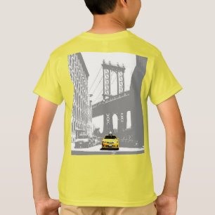 Baksida Skriv ut New York Brooklyn Gult Taxi Boys T Shirt