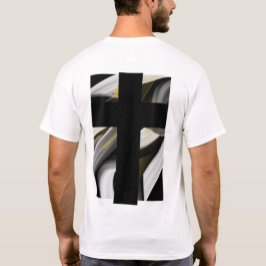 Baksida Skriv ut T-Shirt Trend Abstrakt Black Whit