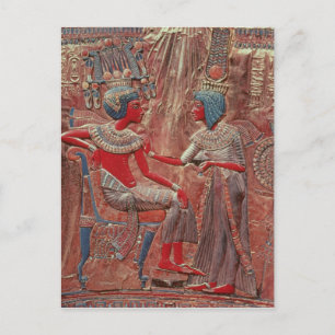 Baksidaen av biskopsstolen av Tutankhamun Vykort