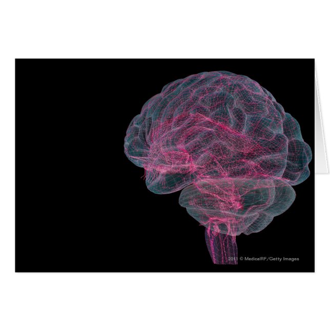 Baksidaen beskådar av människahjärnan hälsningskort (Framsidan Horizontal)