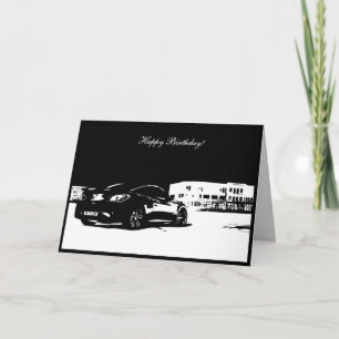Bakskott - Biltemat födelsedagskort Kort