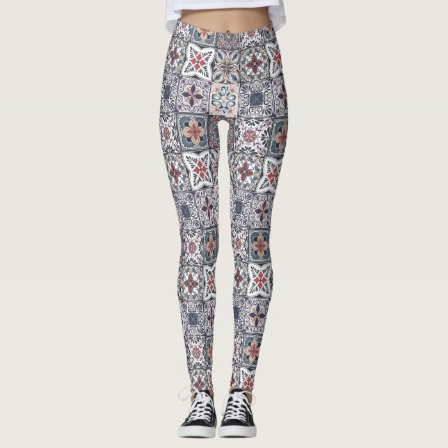 Bakslag i tapet / Talavera inspirerade fält 2 Leggings (Framsida)