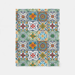 Bakslag i tapet/Talavera-inspirerade plattor Fleecefilt