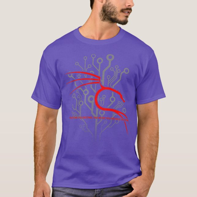 Bakspår Kali Linu-design med Dragon och Red T Shirt (Framsida)
