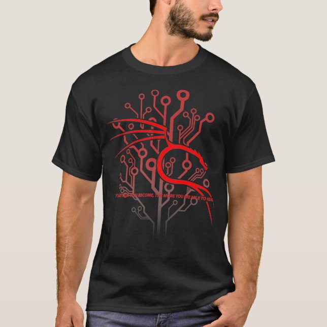 Bakspår Kali Linu-design med Dragon och Red T Shirt (Framsida)
