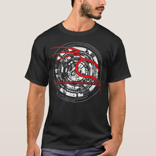 Bakspår Kali Linu med Dragon Tagline T Shirt (Framsida)