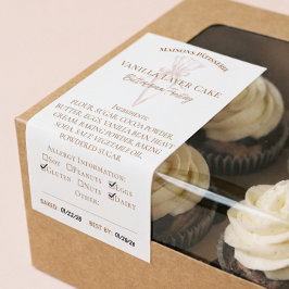 Bakspoon Bakery Ingredienser Allergi Matetikett Rektangulärt Klistermärke