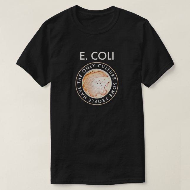 Bakterieodling i Ecoli T Shirt (Design framsida)