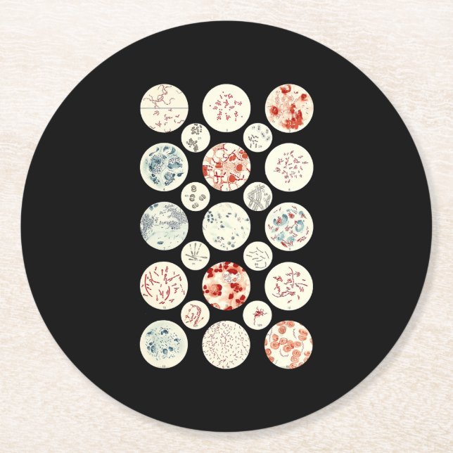 bakterier som är mikrobiologiska mikrobiologiska b underlägg papper rund (Framsidan)