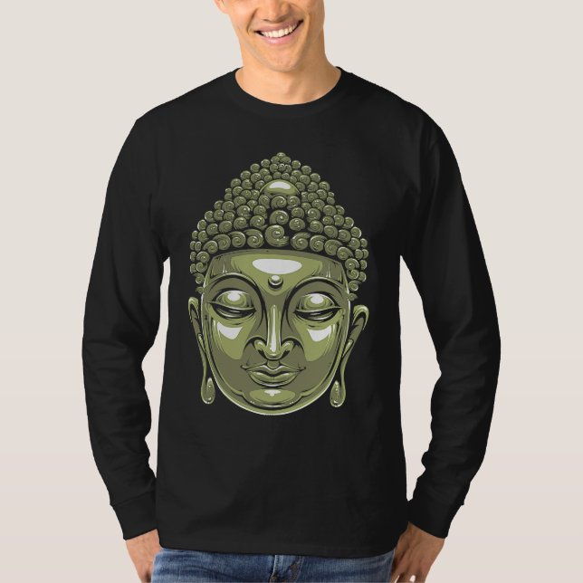 Baktryck Buddha Huvud Siddhartha Gautama  1 T Shirt (Framsida)