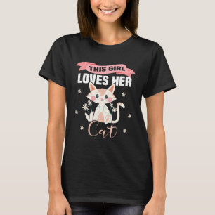 Baktryck Den här tjejen kärlek hennes katt, katt o T Shirt