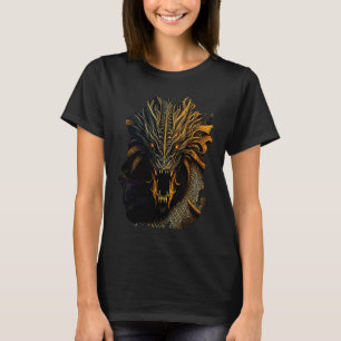 Baktryck Den mäktiga fantasidrakens vaknar T Shirt