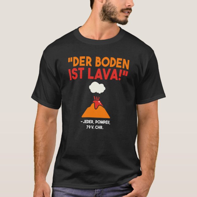 Baktryck grund är Lava vulcano Vesuvius erup T Shirt (Framsida)