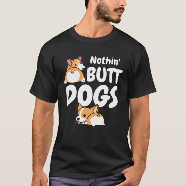 Baktryck, ingen tunn hundar söt Corgi T Shirt (Framsida)