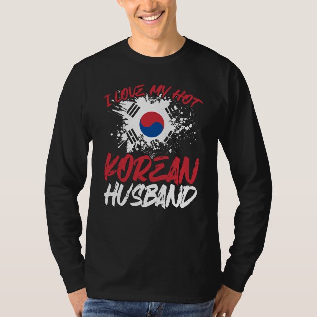Baktryck Jag älskar min heta koreanska make T Shirt (Framsida)