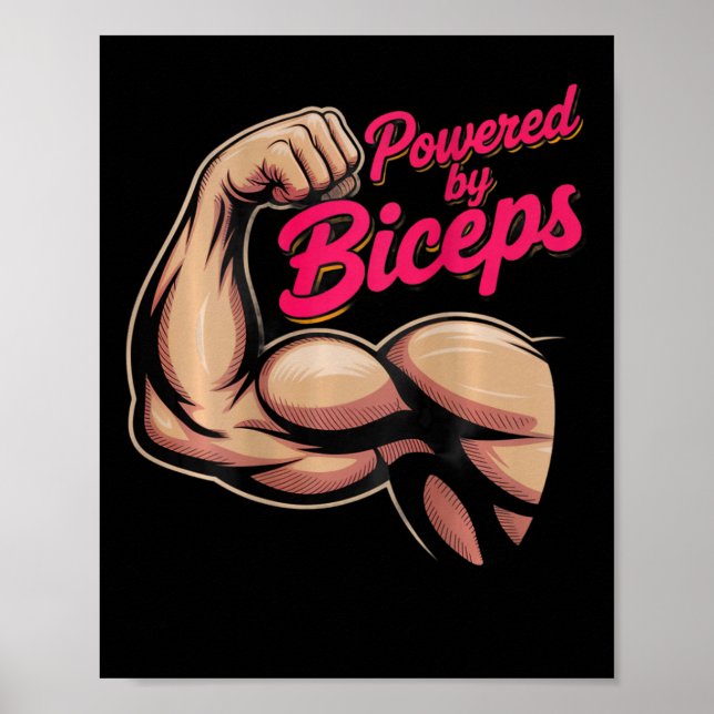Baktryck Rolig Gym Humor Biceps-framsteg Drivs Av  Poster (Framsidan)