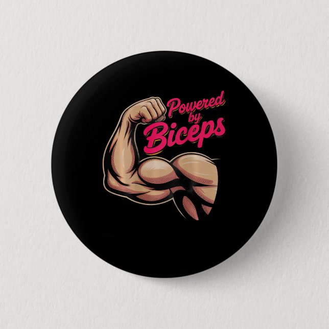 Baktryck Rolig Gym Humor Bicepsframsteg Drivs Av  Knapp (Framsida)