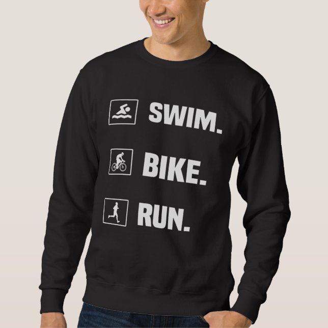 Baktryck simma cykel springa triathlon lång ärmad tröja (Framsida)