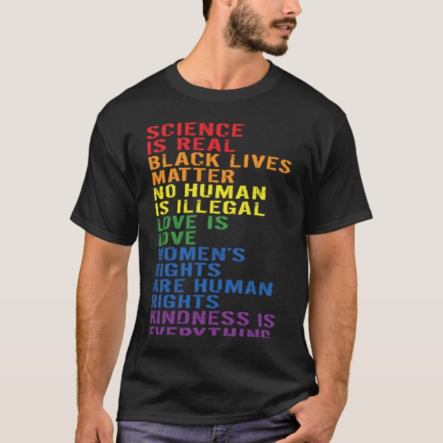 Baktryck Vänlighet är allt HBTQ+ Pride  1 T Shirt (Framsida)