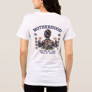 Baktryckt t-shirt – Retro Mama Oordnad Bunt Blommi