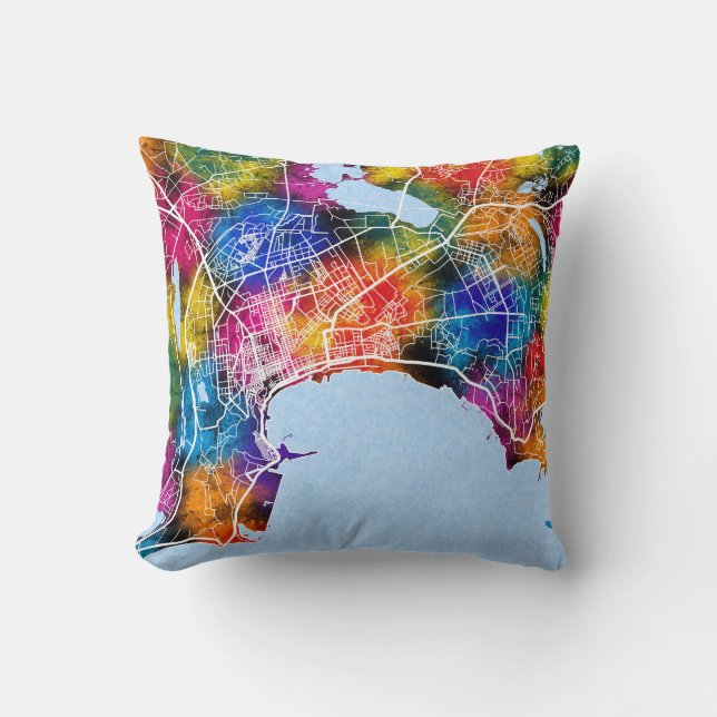 Baku Azerbajdzjan City Karta Kudde (Framsida)