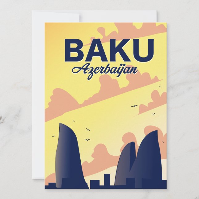 Baku Azerbajdzjan Flame Towers Semester affisch (Framsida)