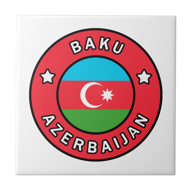 Baku Azerbajdzjan Kakelplatta (Framsidan)