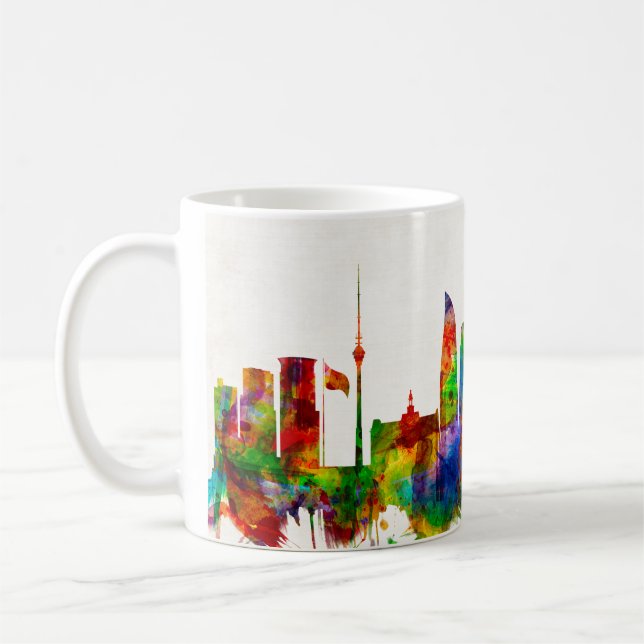Baku Azerbajdzjan Skyline Kaffemugg (Vänster)