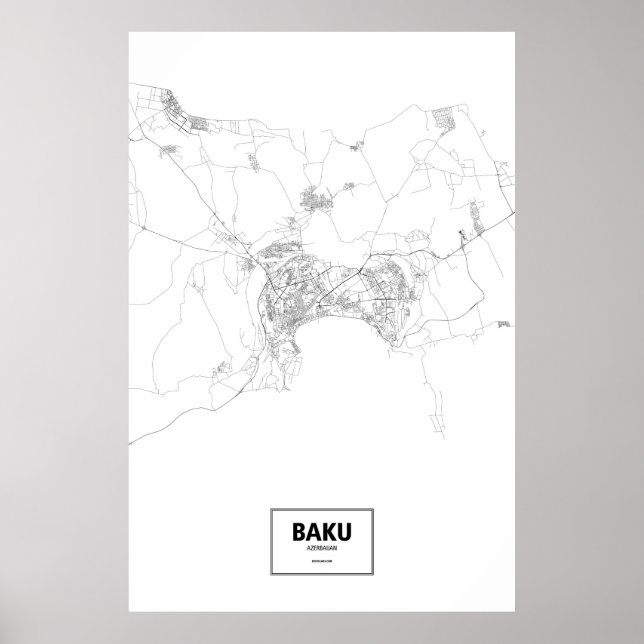 Baku, Azerbajdzjan (svart på vitt) Poster (Framsidan)