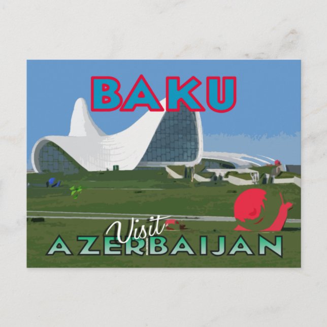 Baku, besök Azerbajdzjans vykort (Framsida)