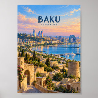 Baku målerisk rese konst poster