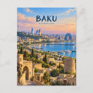 Baku målerisk rese konst vykort