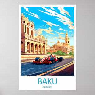 Baku Resemärke Vägg Baku Circuit Affisch