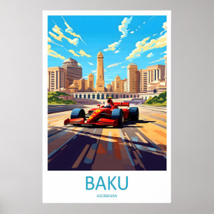 Baku Resemina Vägg Baku Circuit Affisch
