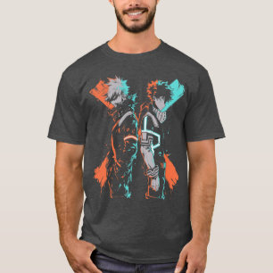 Bakugo och Deku minimalistisk graffiti konst prese T Shirt