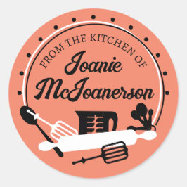 Bakutrustning från bageriköket runt klistermärke