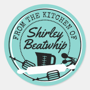 Bakutrustning från köket runt klistermärke