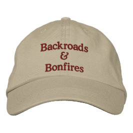 Bakvägar och Bonfire Embroized Hat Broderad Keps