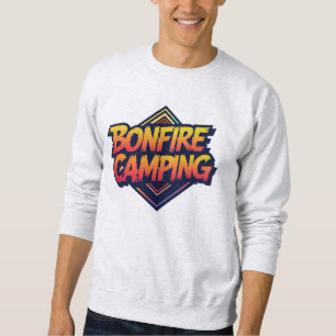 🔥 Bål Campingäventyr - Retro 80-tal Utomhus Lång Ärmad Tröja