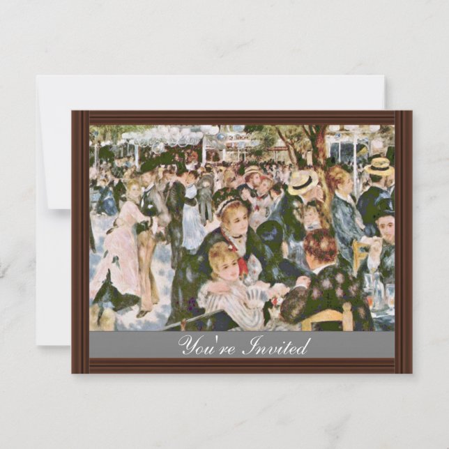 Bal du Moulin de La Galette av Pierre-Auguste Inbjudningar (Framsida)