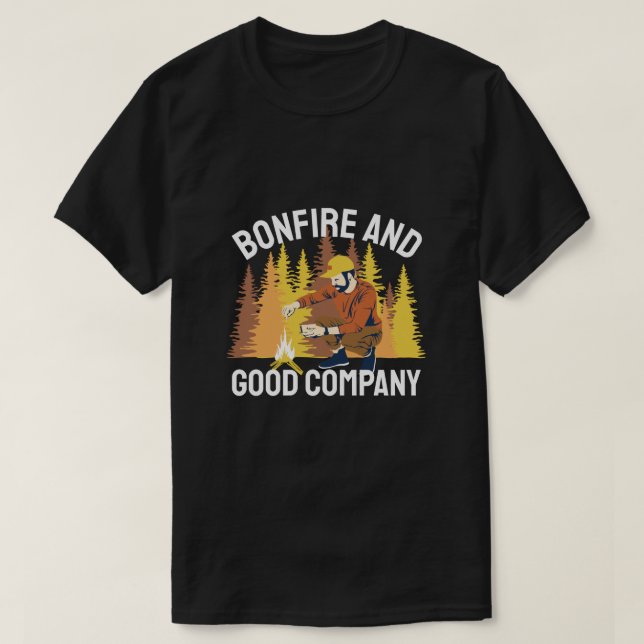Bål och gott sällskap t shirt (Design framsida)